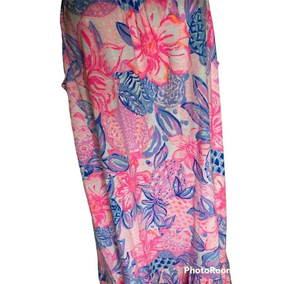 LILLY PULITZER SAIRA DRESS SZ LARGE SNAPPY TURTLE PINK ISLE NEW W/TAGS - Picture 8 of 10